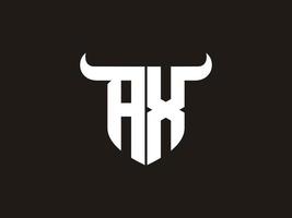 Initial AX Bull Logo Design. vector