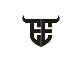 Initial EE Bull Logo Design. vector