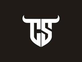 diseño inicial del logotipo del toro cs. vector