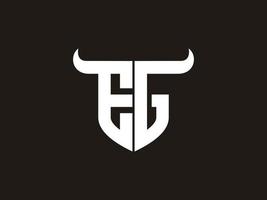 Initial EG Bull Logo Design. vector