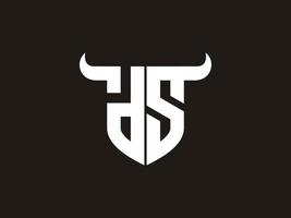 Initial DS Bull Logo Design. vector