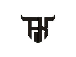 Initial FK Bull Logo Design. vector