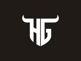 diseño inicial del logotipo hg bull. vector