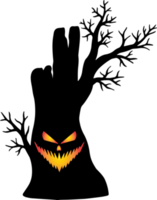 fundo assustador de halloween de árvore png