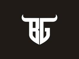 diseño inicial del logo del toro bg. vector