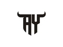 diseño inicial del logo del toro ay. vector