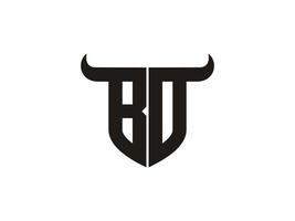 Initial BO Bull Logo Design. vector