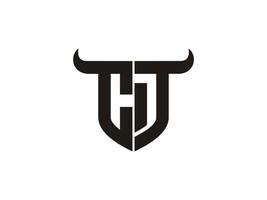 Initial CT Bull Logo Design. vector