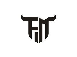 diseño inicial del logo del toro fm. vector