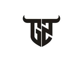 Initial GZ Bull Logo Design. vector