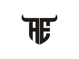 Initial AE Bull Logo Design. vector