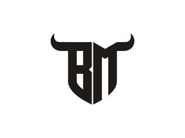 Initial BM Bull Logo Design. vector