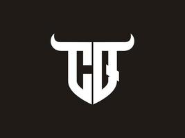 diseño inicial del logotipo del toro cq. vector