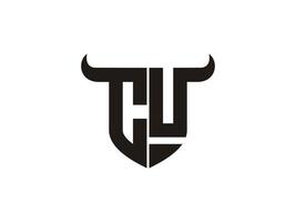 Initial CU Bull Logo Design. vector