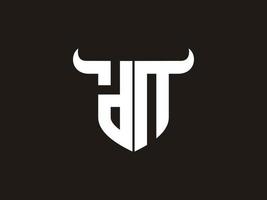 Initial DN Bull Logo Design. vector