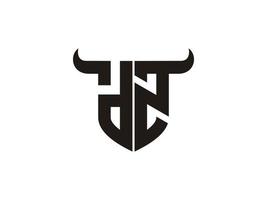 diseño inicial del logo del toro dz. vector