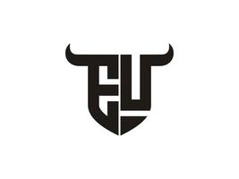 Initial EU Bull Logo Design. vector