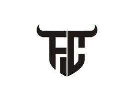 Initial FC Bull Logo Design. vector