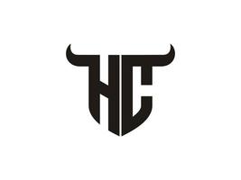 Initial HC  Bull Logo Design. vector