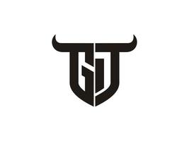 Initial GT Bull Logo Design. vector