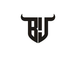 diseño inicial del logotipo de bj bull. vector