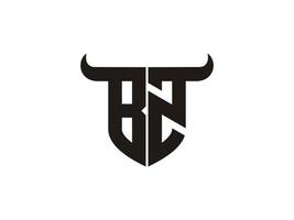 diseño inicial del logo del toro bz. vector