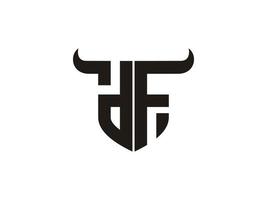 Initial DF Bull Logo Design. vector