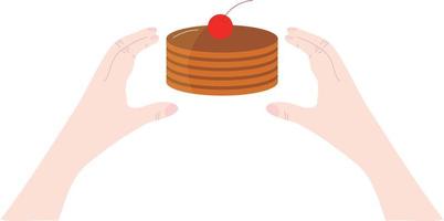 Simple and delicious pancakes. Breakfast concept elements vector