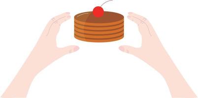 Simple and delicious pancakes. Breakfast concept elements vector