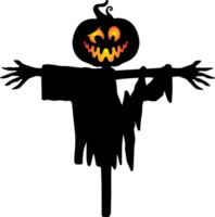 épouvantail, halloween, silhouette png