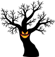 fundo de horror de árvore de halloween png