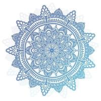 Decorative blue mandala on white background vector