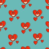 Groovy seamless pattern with hearts vector