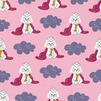 Dog seamless pattern with Maltese and bone vector