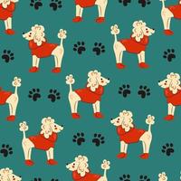 Funny dog seamless background vector