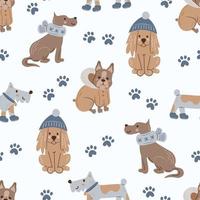 perros ropa de patrones sin fisuras vector