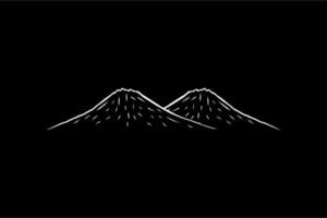 Simple Line Art of the Mountain Silhouette for Logo, Pictogram, Art Illustration, Apps, Website or Graphic Design Element. Vector Illustration