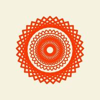 orange asian flower mandala vector illustration