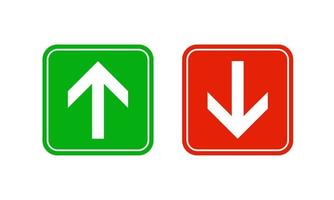 Arrows. Green and red sign button. UP and DOWN icon. Vector illustration