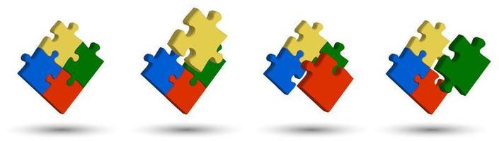 pieces of 3d jigsaw puzzles. Template for infographics. Making difficult decisions, brainstorming. Color vector