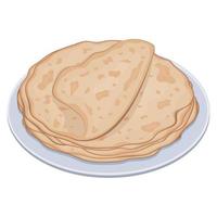 Stack of pancakes on a plate, color vector isolated cartoon-style illustration