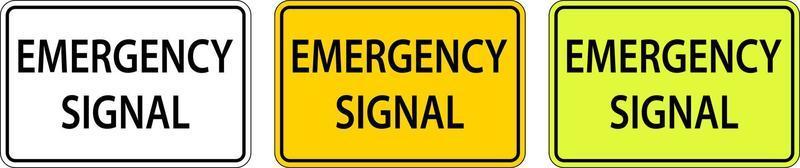 Emergency Signal Road Sign On White Background vector