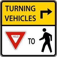 Turning Vehicles Yield To Pedestrians vector