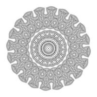 libro de colorear de mandala abstracto vectorial redondo en blanco y negro para adultos, camisa de pintura de patrón de encaje y diseño de pegatinas de azulejos vector