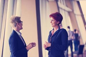 business woman goup at modern bright office photo