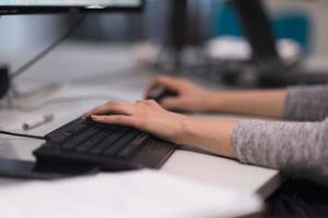 young programmer writing programming code photo
