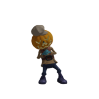 citrouille monstre pose halloween png