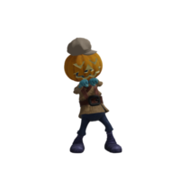 pose de monstruo de calabaza halloween png