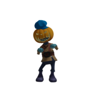 pose de monstruo de calabaza halloween png