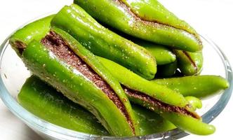 Indian Spicy Green Chilli Pickle Also Know as Mirchi Ka Achaar photo